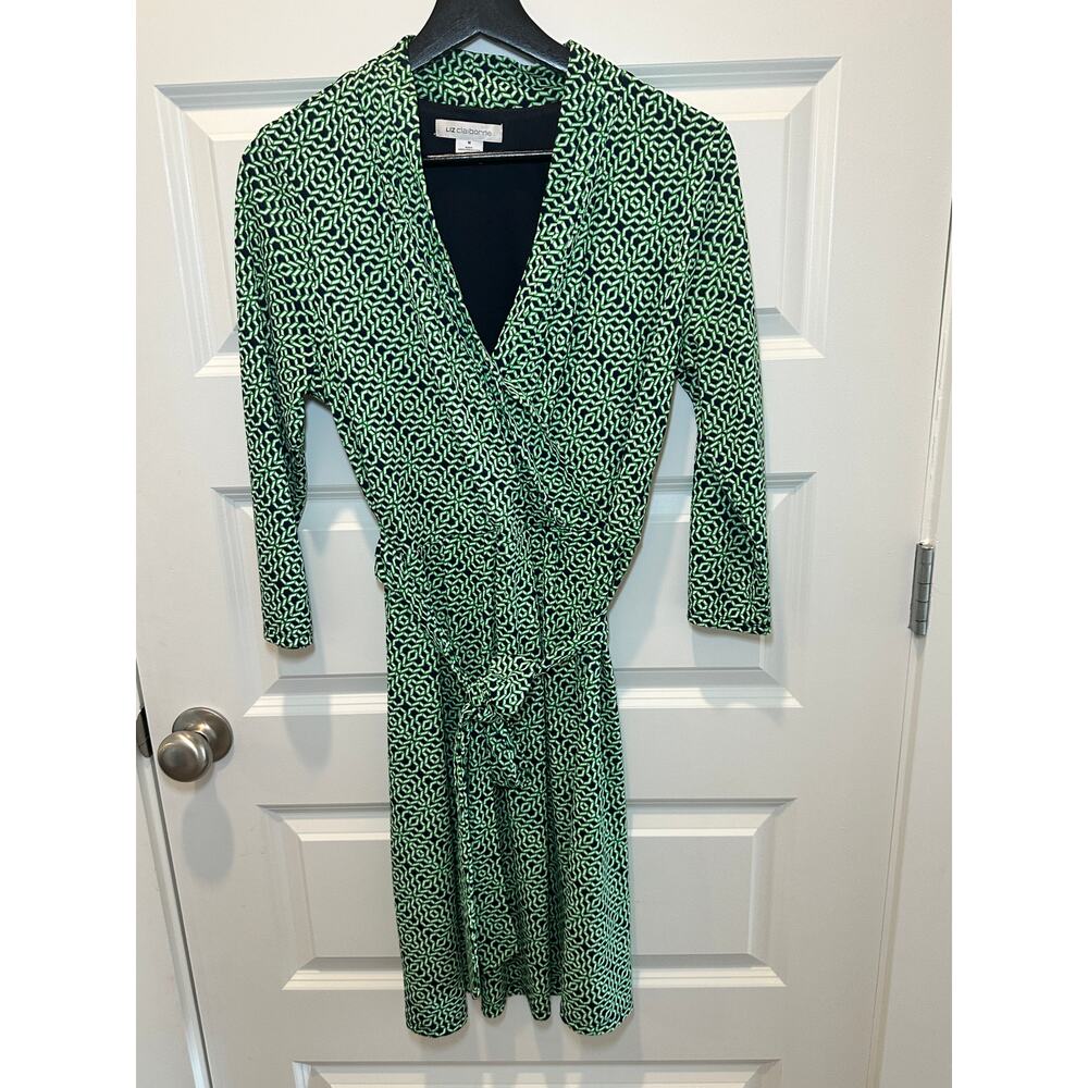 Vintage Liz Claiborne Wrap Dress M 90s Minimalist Career Quiet Luxury - Picture 8 of 8